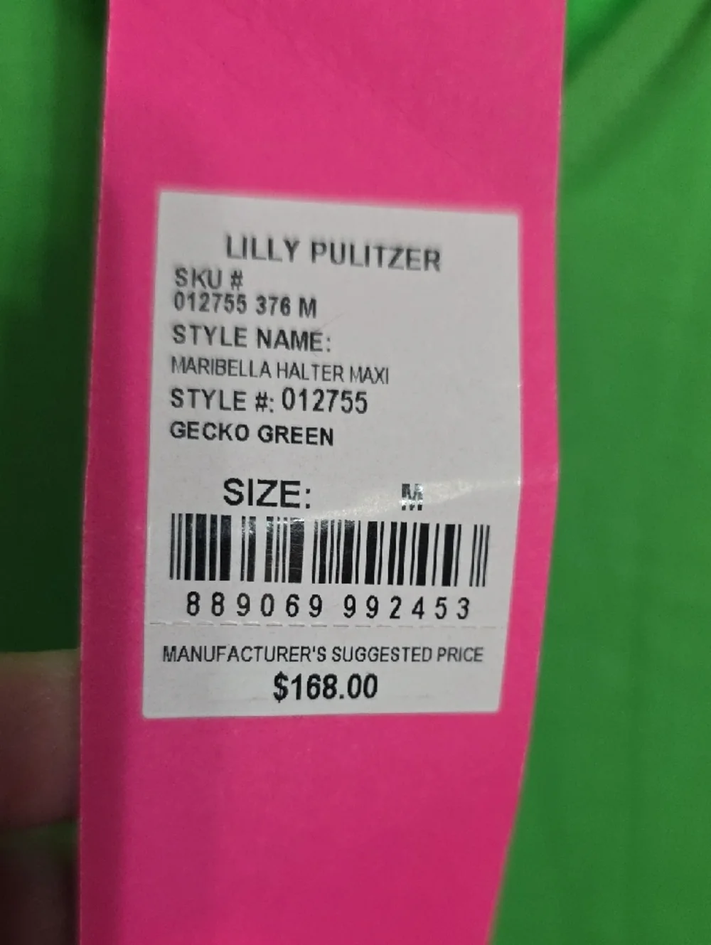 NWT Lilly Pulitzer Maribella Halter Maxi Dress Women's Green Tiered Pockets Sz M